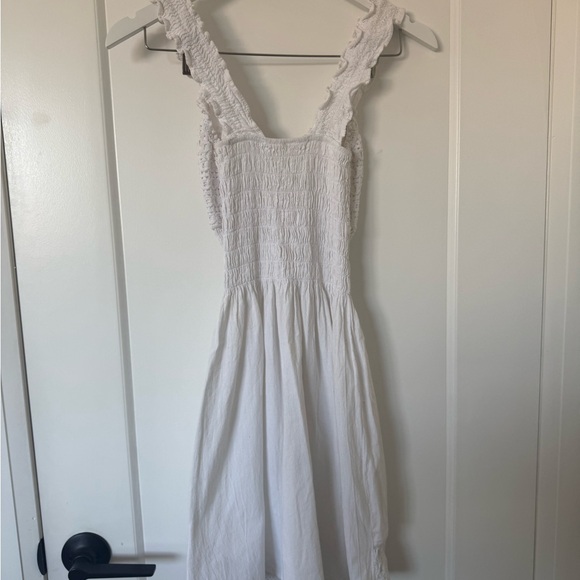 White Crochet Mini Dress (100% Cotton) - Picture 4 of 4